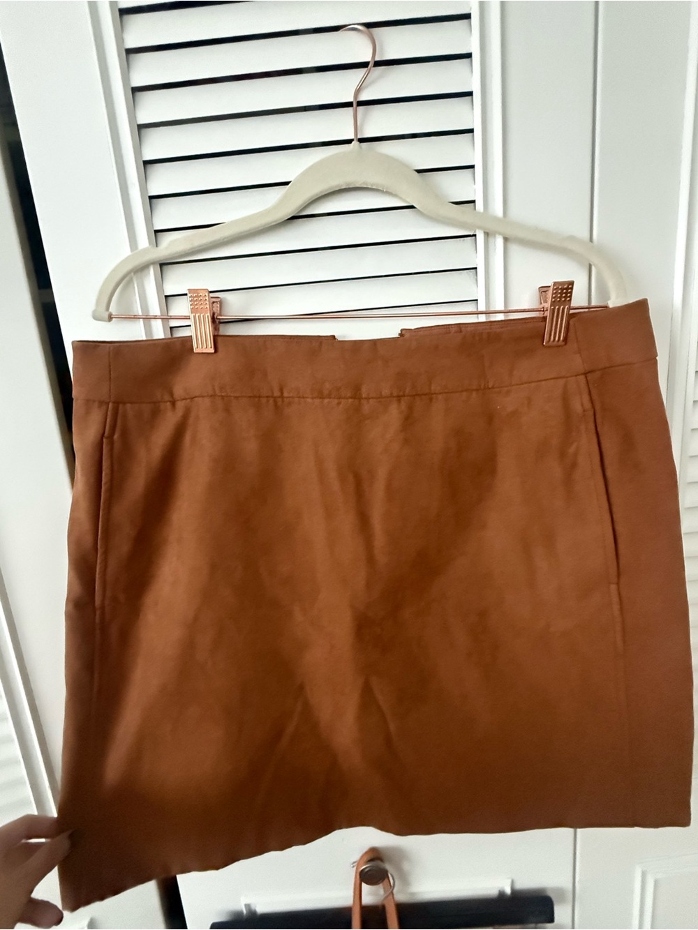 J. Crew Tan Brown Leather-Look Mini Skirt